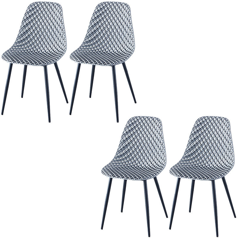 Contemporary Kitchen Chair Dining Armless Side Chair with Metal Legs Grey Set of 4 Clearhalo ' kitchen&dining_furn' 'Dining Chairs' 'Dining Tables & Seating' 'dining_chair' 'Furniture' 'furniture_dining_chair' 'Kitchen & Dining Furniture' 'kitchen' 4577498