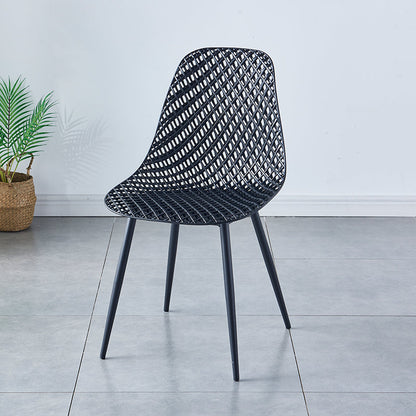 Contemporary Kitchen Chair Dining Armless Side Chair with Metal Legs Black 1 Piece Clearhalo ' kitchen&dining_furn' 'Dining Chairs' 'Dining Tables & Seating' 'dining_chair' 'Furniture' 'furniture_dining_chair' 'Kitchen & Dining Furniture' 'kitchen' 4577512