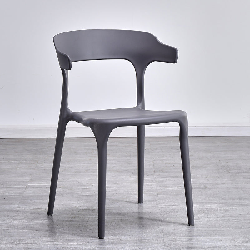 Contemporary Kitchen Chair Dining Armless Side Chair with Plastic Legs Grey 1 Piece Clearhalo ' kitchen&dining_furn' 'Dining Chairs' 'Dining Tables & Seating' 'dining_chair' 'furn' 'furn_dining_chair' 'Furniture' 'furniture_dining_chair' 'Kitchen & Dining Furniture' 'kitchen' 4577520