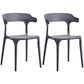 Contemporary Kitchen Chair Dining Armless Side Chair with Plastic Legs Grey 2 Piece Set Clearhalo ' kitchen&dining_furn' 'Dining Chairs' 'Dining Tables & Seating' 'dining_chair' 'furn' 'furn_dining_chair' 'Furniture' 'furniture_dining_chair' 'Kitchen & Dining Furniture' 'kitchen' 4577521