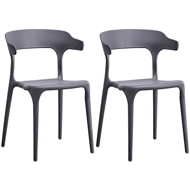 Contemporary Kitchen Chair Dining Armless Side Chair with Plastic Legs Grey 2 Piece Set Clearhalo ' kitchen&dining_furn' 'Dining Chairs' 'Dining Tables & Seating' 'dining_chair' 'furn' 'furn_dining_chair' 'Furniture' 'furniture_dining_chair' 'Kitchen & Dining Furniture' 'kitchen' 4577521