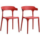 Contemporary Kitchen Chair Dining Armless Side Chair with Plastic Legs Red 2 Piece Set Clearhalo ' kitchen&dining_furn' 'Dining Chairs' 'Dining Tables & Seating' 'dining_chair' 'furn' 'furn_dining_chair' 'Furniture' 'furniture_dining_chair' 'Kitchen & Dining Furniture' 'kitchen' 4577527