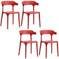 Contemporary Kitchen Chair Dining Armless Side Chair with Plastic Legs Red 4 Piece Set Clearhalo ' kitchen&dining_furn' 'Dining Chairs' 'Dining Tables & Seating' 'dining_chair' 'furn' 'furn_dining_chair' 'Furniture' 'furniture_dining_chair' 'Kitchen & Dining Furniture' 'kitchen' 4577529