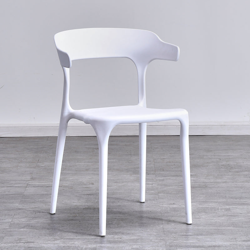 Contemporary Kitchen Chair Dining Armless Side Chair with Plastic Legs White 1 Piece Clearhalo ' kitchen&dining_furn' 'Dining Chairs' 'Dining Tables & Seating' 'dining_chair' 'furn' 'furn_dining_chair' 'Furniture' 'furniture_dining_chair' 'Kitchen & Dining Furniture' 'kitchen' 4577531