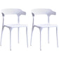 Contemporary Kitchen Chair Dining Armless Side Chair with Plastic Legs White 2 Piece Set Clearhalo ' kitchen&dining_furn' 'Dining Chairs' 'Dining Tables & Seating' 'dining_chair' 'furn' 'furn_dining_chair' 'Furniture' 'furniture_dining_chair' 'Kitchen & Dining Furniture' 'kitchen' 4577533