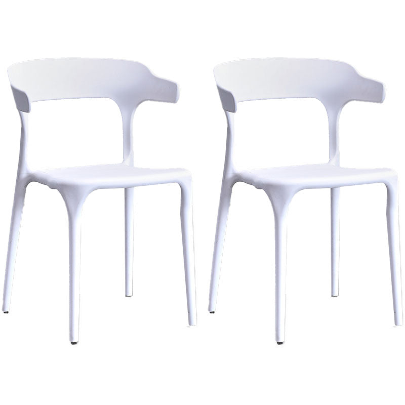 Contemporary Kitchen Chair Dining Armless Side Chair with Plastic Legs White 2 Piece Set Clearhalo ' kitchen&dining_furn' 'Dining Chairs' 'Dining Tables & Seating' 'dining_chair' 'furn' 'furn_dining_chair' 'Furniture' 'furniture_dining_chair' 'Kitchen & Dining Furniture' 'kitchen' 4577533