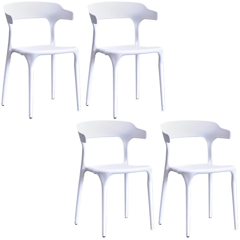 Contemporary Kitchen Chair Dining Armless Side Chair with Plastic Legs White 4 Piece Set Clearhalo ' kitchen&dining_furn' 'Dining Chairs' 'Dining Tables & Seating' 'dining_chair' 'furn' 'furn_dining_chair' 'Furniture' 'furniture_dining_chair' 'Kitchen & Dining Furniture' 'kitchen' 4577535