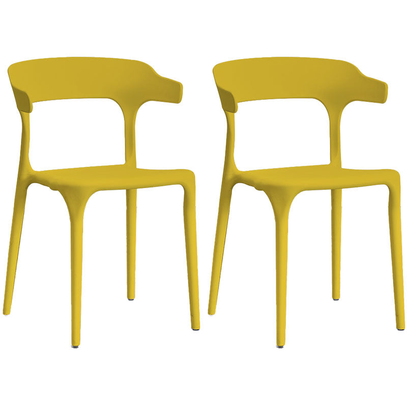 Contemporary Kitchen Chair Dining Armless Side Chair with Plastic Legs Ginger 2 Piece Set Clearhalo ' kitchen&dining_furn' 'Dining Chairs' 'Dining Tables & Seating' 'dining_chair' 'furn' 'furn_dining_chair' 'Furniture' 'furniture_dining_chair' 'Kitchen & Dining Furniture' 'kitchen' 4577540