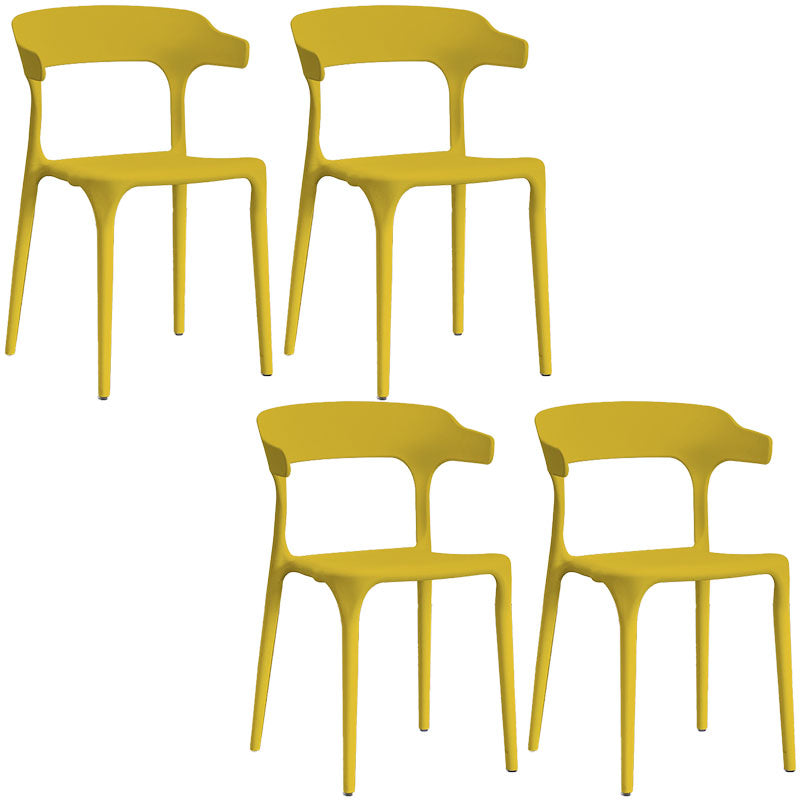Contemporary Kitchen Chair Dining Armless Side Chair with Plastic Legs Ginger 4 Piece Set Clearhalo ' kitchen&dining_furn' 'Dining Chairs' 'Dining Tables & Seating' 'dining_chair' 'furn' 'furn_dining_chair' 'Furniture' 'furniture_dining_chair' 'Kitchen & Dining Furniture' 'kitchen' 4577542