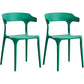 Contemporary Kitchen Chair Dining Armless Side Chair with Plastic Legs Green 2 Piece Set Clearhalo ' kitchen&dining_furn' 'Dining Chairs' 'Dining Tables & Seating' 'dining_chair' 'furn' 'furn_dining_chair' 'Furniture' 'furniture_dining_chair' 'Kitchen & Dining Furniture' 'kitchen' 4577544