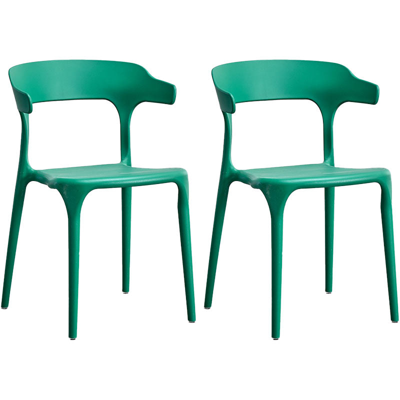 Contemporary Kitchen Chair Dining Armless Side Chair with Plastic Legs Green 2 Piece Set Clearhalo ' kitchen&dining_furn' 'Dining Chairs' 'Dining Tables & Seating' 'dining_chair' 'furn' 'furn_dining_chair' 'Furniture' 'furniture_dining_chair' 'Kitchen & Dining Furniture' 'kitchen' 4577544