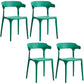 Contemporary Kitchen Chair Dining Armless Side Chair with Plastic Legs Green 4 Piece Set Clearhalo ' kitchen&dining_furn' 'Dining Chairs' 'Dining Tables & Seating' 'dining_chair' 'furn' 'furn_dining_chair' 'Furniture' 'furniture_dining_chair' 'Kitchen & Dining Furniture' 'kitchen' 4577545