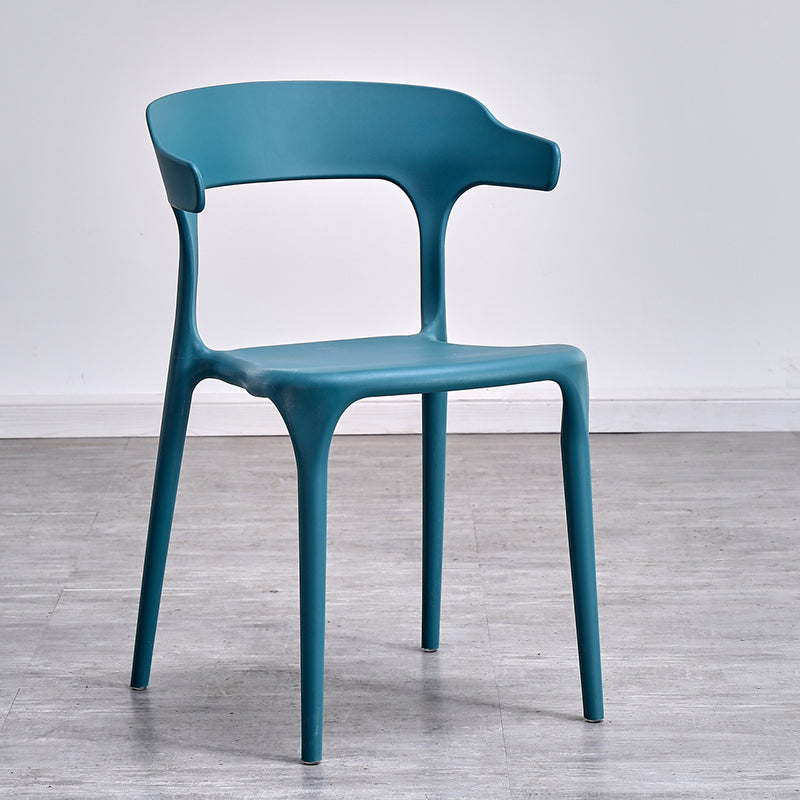 Contemporary Kitchen Chair Dining Armless Side Chair with Plastic Legs Peacock Blue 1 Piece Clearhalo ' kitchen&dining_furn' 'Dining Chairs' 'Dining Tables & Seating' 'dining_chair' 'furn' 'furn_dining_chair' 'Furniture' 'furniture_dining_chair' 'Kitchen & Dining Furniture' 'kitchen' 4577546