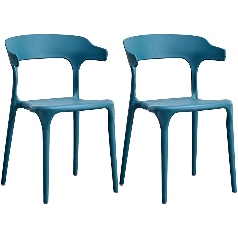 Contemporary Kitchen Chair Dining Armless Side Chair with Plastic Legs Peacock Blue 2 Piece Set Clearhalo ' kitchen&dining_furn' 'Dining Chairs' 'Dining Tables & Seating' 'dining_chair' 'furn' 'furn_dining_chair' 'Furniture' 'furniture_dining_chair' 'Kitchen & Dining Furniture' 'kitchen' 4577547
