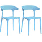 Contemporary Kitchen Chair Dining Armless Side Chair with Plastic Legs Light Blue 2 Piece Set Clearhalo ' kitchen&dining_furn' 'Dining Chairs' 'Dining Tables & Seating' 'dining_chair' 'furn' 'furn_dining_chair' 'Furniture' 'furniture_dining_chair' 'Kitchen & Dining Furniture' 'kitchen' 4577550