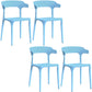 Contemporary Kitchen Chair Dining Armless Side Chair with Plastic Legs Light Blue 4 Piece Set Clearhalo ' kitchen&dining_furn' 'Dining Chairs' 'Dining Tables & Seating' 'dining_chair' 'furn' 'furn_dining_chair' 'Furniture' 'furniture_dining_chair' 'Kitchen & Dining Furniture' 'kitchen' 4577551