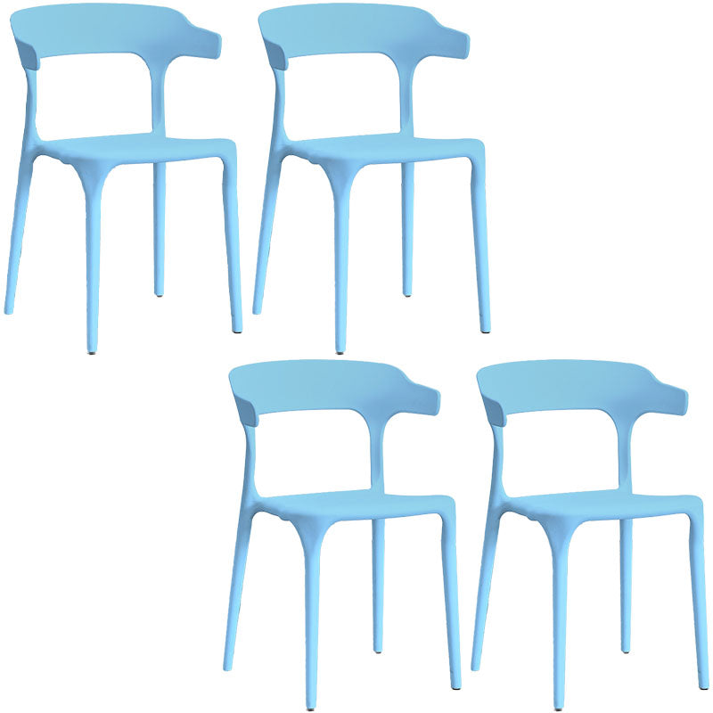 Contemporary Kitchen Chair Dining Armless Side Chair with Plastic Legs Light Blue 4 Piece Set Clearhalo ' kitchen&dining_furn' 'Dining Chairs' 'Dining Tables & Seating' 'dining_chair' 'furn' 'furn_dining_chair' 'Furniture' 'furniture_dining_chair' 'Kitchen & Dining Furniture' 'kitchen' 4577551