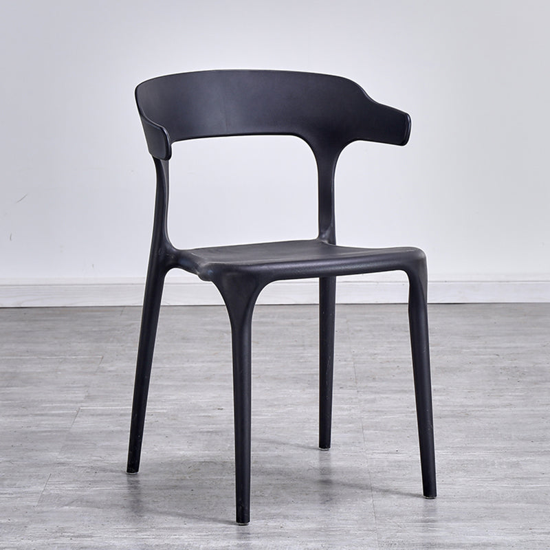 Contemporary Kitchen Chair Dining Armless Side Chair with Plastic Legs Black 1 Piece Clearhalo ' kitchen&dining_furn' 'Dining Chairs' 'Dining Tables & Seating' 'dining_chair' 'furn' 'furn_dining_chair' 'Furniture' 'furniture_dining_chair' 'Kitchen & Dining Furniture' 'kitchen' 4577552