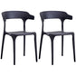 Contemporary Kitchen Chair Dining Armless Side Chair with Plastic Legs Black 2 Piece Set Clearhalo ' kitchen&dining_furn' 'Dining Chairs' 'Dining Tables & Seating' 'dining_chair' 'furn' 'furn_dining_chair' 'Furniture' 'furniture_dining_chair' 'Kitchen & Dining Furniture' 'kitchen' 4577553