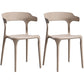 Contemporary Kitchen Chair Dining Armless Side Chair with Plastic Legs Khaki 2 Piece Set Clearhalo ' kitchen&dining_furn' 'Dining Chairs' 'Dining Tables & Seating' 'dining_chair' 'furn' 'furn_dining_chair' 'Furniture' 'furniture_dining_chair' 'Kitchen & Dining Furniture' 'kitchen' 4577556