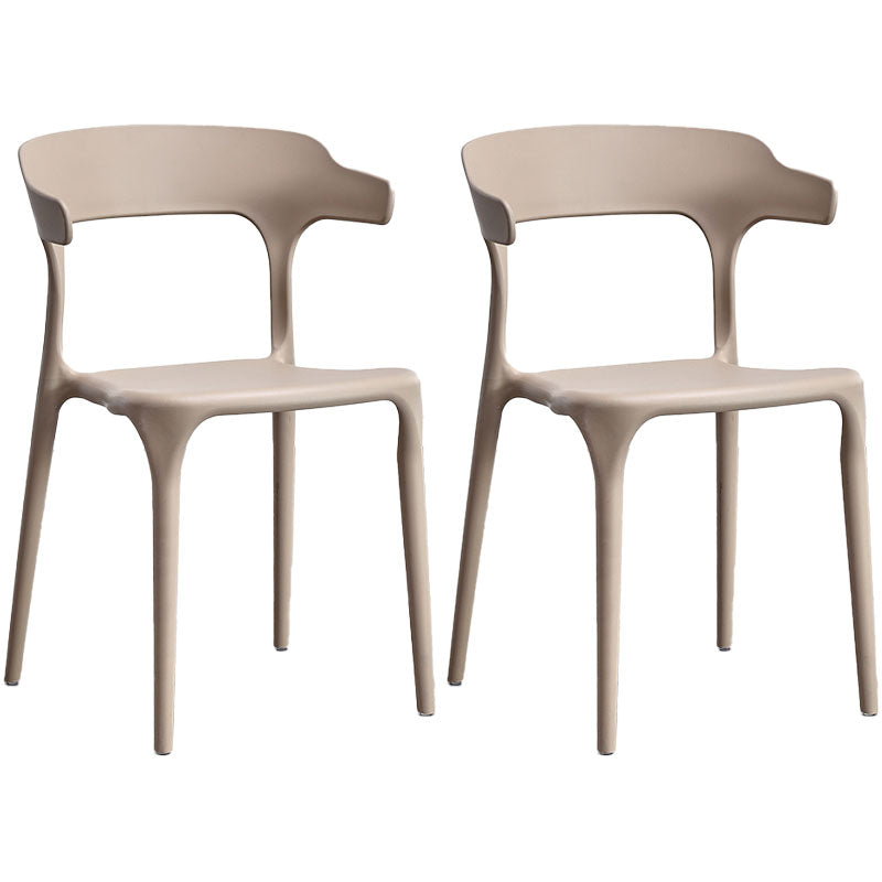 Contemporary Kitchen Chair Dining Armless Side Chair with Plastic Legs Khaki 2 Piece Set Clearhalo ' kitchen&dining_furn' 'Dining Chairs' 'Dining Tables & Seating' 'dining_chair' 'furn' 'furn_dining_chair' 'Furniture' 'furniture_dining_chair' 'Kitchen & Dining Furniture' 'kitchen' 4577556
