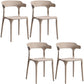 Contemporary Kitchen Chair Dining Armless Side Chair with Plastic Legs Khaki 4 Piece Set Clearhalo ' kitchen&dining_furn' 'Dining Chairs' 'Dining Tables & Seating' 'dining_chair' 'furn' 'furn_dining_chair' 'Furniture' 'furniture_dining_chair' 'Kitchen & Dining Furniture' 'kitchen' 4577557