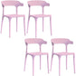 Contemporary Kitchen Chair Dining Armless Side Chair with Plastic Legs Pink 4 Piece Set Clearhalo ' kitchen&dining_furn' 'Dining Chairs' 'Dining Tables & Seating' 'dining_chair' 'furn' 'furn_dining_chair' 'Furniture' 'furniture_dining_chair' 'Kitchen & Dining Furniture' 'kitchen' 4577560