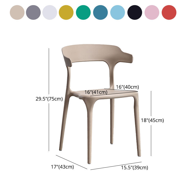 Contemporary Kitchen Chair Dining Armless Side Chair with Plastic Legs Clearhalo ' kitchen&dining_furn' 'Dining Chairs' 'Dining Tables & Seating' 'dining_chair' 'furn' 'furn_dining_chair' 'Furniture' 'furniture_dining_chair' 'Kitchen & Dining Furniture' 'kitchen' 4577561