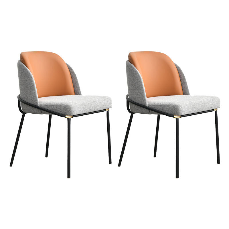 Contemporary Kitchen Chairs Dining Armless Side Chair with Metal Legs Brown 2 Piece Set Clearhalo ' kitchen&dining_furn' 'Dining Chairs' 'Dining Tables & Seating' 'dining_chair' 'furn' 'furn_dining_chair' 'Furniture' 'furniture_dining_chair' 'Kitchen & Dining Furniture' 'kitchen' 4577566