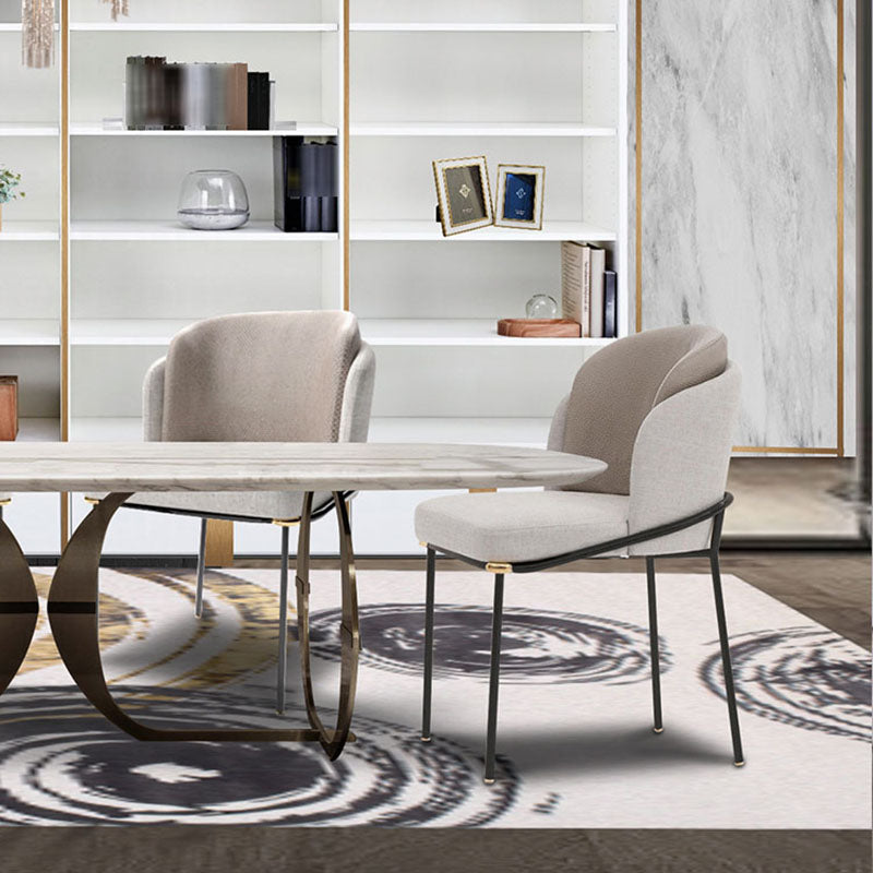 Contemporary Kitchen Chairs Dining Armless Side Chair with Metal Legs Clearhalo ' kitchen&dining_furn' 'Dining Chairs' 'Dining Tables & Seating' 'dining_chair' 'furn' 'furn_dining_chair' 'Furniture' 'furniture_dining_chair' 'Kitchen & Dining Furniture' 'kitchen' 4577567