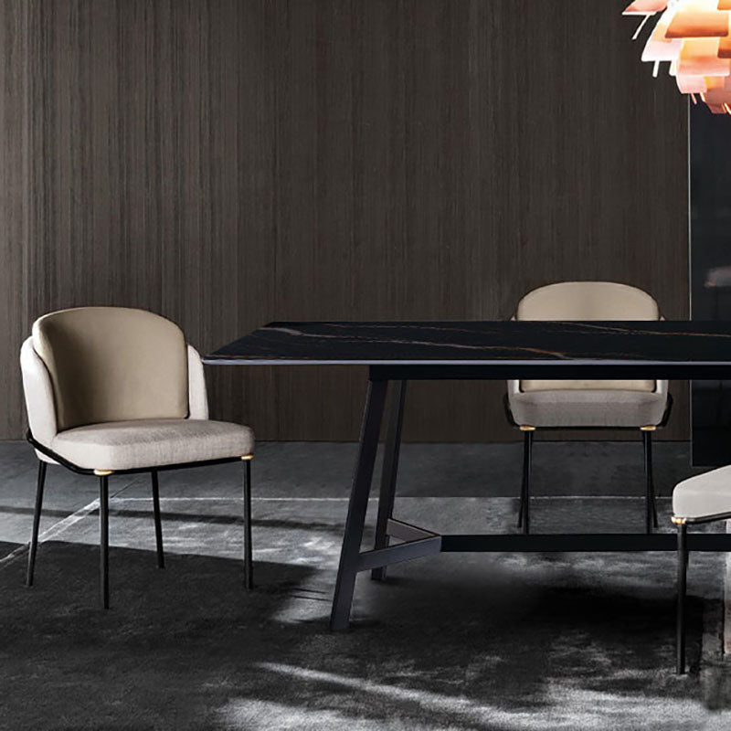 Contemporary Kitchen Chairs Dining Armless Side Chair with Metal Legs Clearhalo ' kitchen&dining_furn' 'Dining Chairs' 'Dining Tables & Seating' 'dining_chair' 'furn' 'furn_dining_chair' 'Furniture' 'furniture_dining_chair' 'Kitchen & Dining Furniture' 'kitchen' 4577568