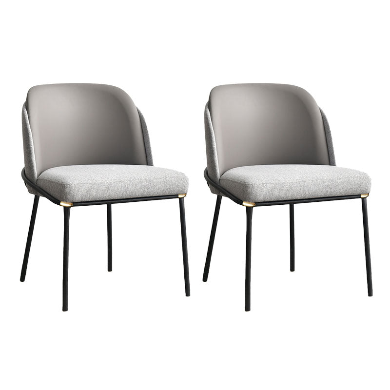 Contemporary Kitchen Chairs Dining Armless Side Chair with Metal Legs Grey 2 Piece Set Clearhalo ' kitchen&dining_furn' 'Dining Chairs' 'Dining Tables & Seating' 'dining_chair' 'furn' 'furn_dining_chair' 'Furniture' 'furniture_dining_chair' 'Kitchen & Dining Furniture' 'kitchen' 4577569