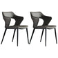 Contemporary Kitchen Chairs Dining Open Back Arm Side Chairs with Metal Legs Dark Gray 2 Piece Set Clearhalo ' kitchen&dining_furn' 'Dining Chairs' 'Dining Tables & Seating' 'dining_chair' 'furn' 'furn_dining_chair' 'Furniture' 'furniture_dining_chair' 'Kitchen & Dining Furniture' 'kitchen' 4577606
