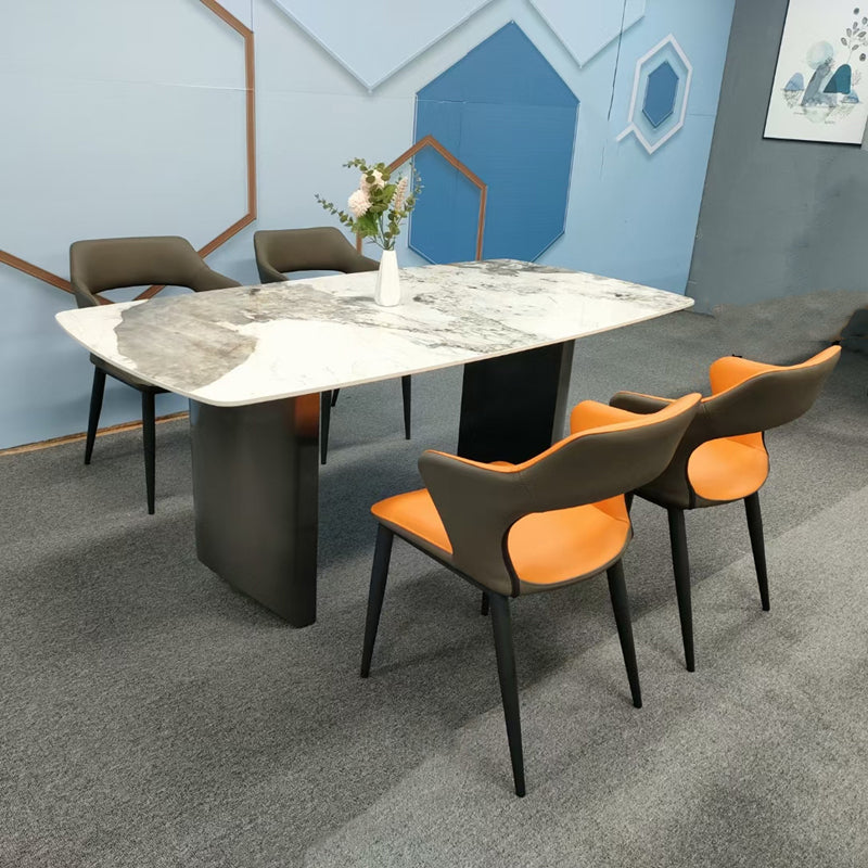 Contemporary Kitchen Chairs Dining Open Back Arm Side Chairs with Metal Legs Clearhalo ' kitchen&dining_furn' 'Dining Chairs' 'Dining Tables & Seating' 'dining_chair' 'furn' 'furn_dining_chair' 'Furniture' 'furniture_dining_chair' 'Kitchen & Dining Furniture' 'kitchen' 4577610