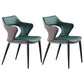 Contemporary Kitchen Chairs Dining Open Back Arm Side Chairs with Metal Legs Blackish Green 2 Piece Set Clearhalo ' kitchen&dining_furn' 'Dining Chairs' 'Dining Tables & Seating' 'dining_chair' 'furn' 'furn_dining_chair' 'Furniture' 'furniture_dining_chair' 'Kitchen & Dining Furniture' 'kitchen' 4577611