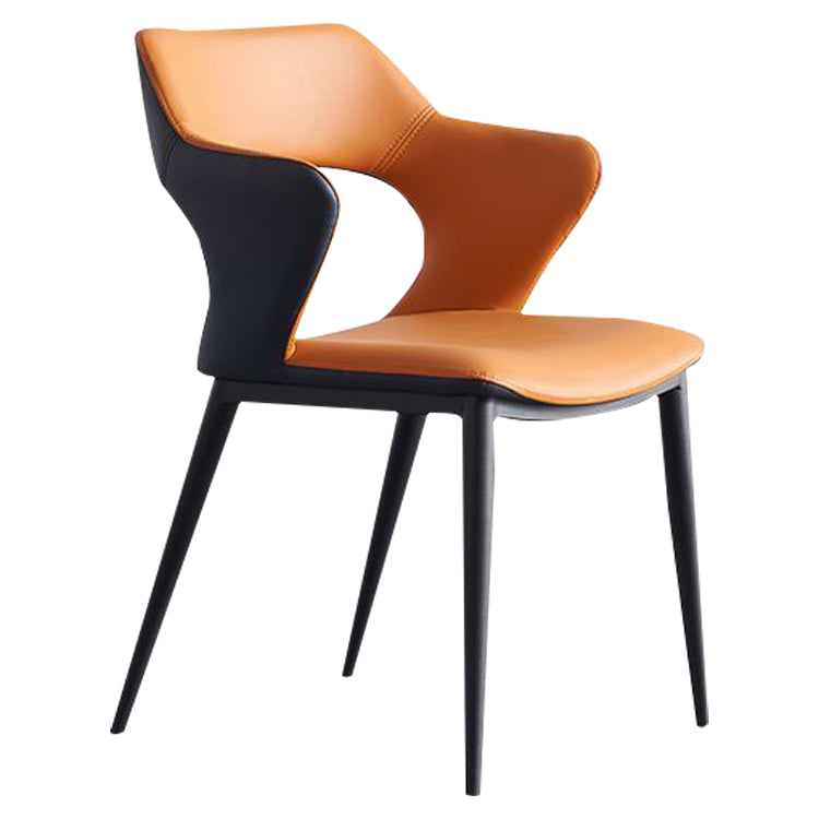 Contemporary Kitchen Chairs Dining Open Back Arm Side Chairs with Metal Legs Clearhalo ' kitchen&dining_furn' 'Dining Chairs' 'Dining Tables & Seating' 'dining_chair' 'furn' 'furn_dining_chair' 'Furniture' 'furniture_dining_chair' 'Kitchen & Dining Furniture' 'kitchen' 4577614