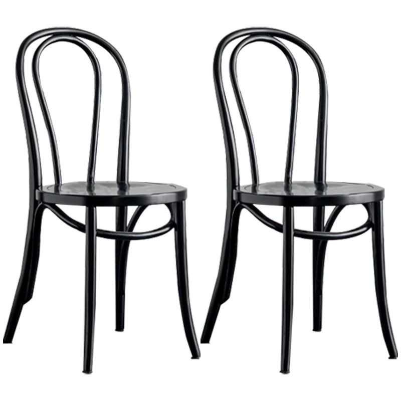 Contemporary Kitchen Chairs Dining Wood Windsor Back Armless Side Chairs Black 2 Piece Set Clearhalo ' kitchen&dining_furn' 'Dining Chairs' 'Dining Tables & Seating' 'dining_chair' 'furn' 'furn_dining_chair' 'Furniture' 'furniture_dining_chair' 'Kitchen & Dining Furniture' 'kitchen' 4577623