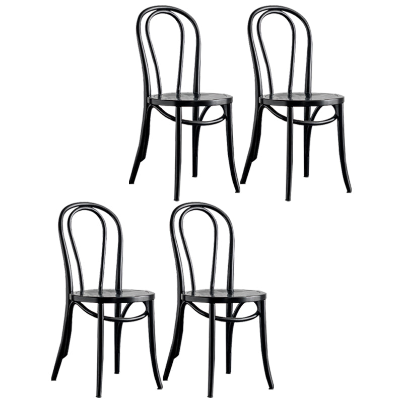 Contemporary Kitchen Chairs Dining Wood Windsor Back Armless Side Chairs Black 4 Piece Set Clearhalo ' kitchen&dining_furn' 'Dining Chairs' 'Dining Tables & Seating' 'dining_chair' 'furn' 'furn_dining_chair' 'Furniture' 'furniture_dining_chair' 'Kitchen & Dining Furniture' 'kitchen' 4577625