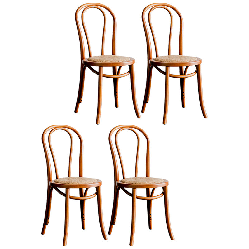 Contemporary Kitchen Chairs Dining Wood Windsor Back Armless Side Chairs Orange 4 Piece Set Clearhalo ' kitchen&dining_furn' 'Dining Chairs' 'Dining Tables & Seating' 'dining_chair' 'furn' 'furn_dining_chair' 'Furniture' 'furniture_dining_chair' 'Kitchen & Dining Furniture' 'kitchen' 4577632