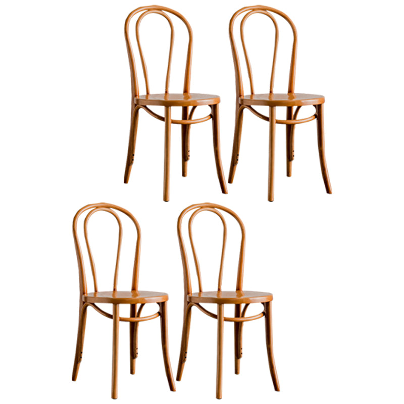Contemporary Kitchen Chairs Dining Wood Windsor Back Armless Side Chairs Brown 4 Piece Set Clearhalo ' kitchen&dining_furn' 'Dining Chairs' 'Dining Tables & Seating' 'dining_chair' 'furn' 'furn_dining_chair' 'Furniture' 'furniture_dining_chair' 'Kitchen & Dining Furniture' 'kitchen' 4577638