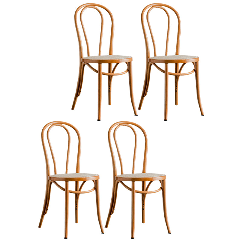 Contemporary Kitchen Chairs Dining Wood Windsor Back Armless Side Chairs Light Brown 4 Piece Set Clearhalo ' kitchen&dining_furn' 'Dining Chairs' 'Dining Tables & Seating' 'dining_chair' 'furn' 'furn_dining_chair' 'Furniture' 'furniture_dining_chair' 'Kitchen & Dining Furniture' 'kitchen' 4577644