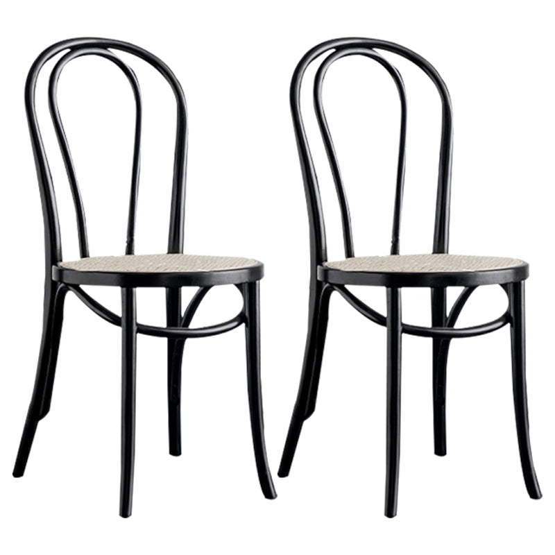 Contemporary Kitchen Chairs Dining Wood Windsor Back Armless Side Chairs Black White 2 Piece Set Clearhalo ' kitchen&dining_furn' 'Dining Chairs' 'Dining Tables & Seating' 'dining_chair' 'furn' 'furn_dining_chair' 'Furniture' 'furniture_dining_chair' 'Kitchen & Dining Furniture' 'kitchen' 4577647