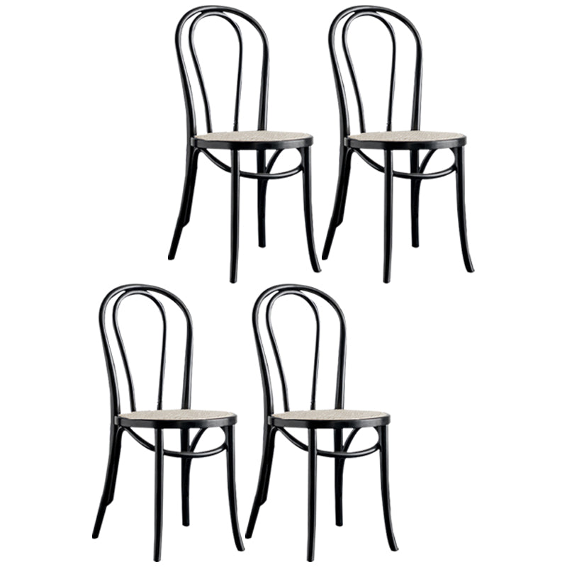 Contemporary Kitchen Chairs Dining Wood Windsor Back Armless Side Chairs Black White 4 Piece Set Clearhalo ' kitchen&dining_furn' 'Dining Chairs' 'Dining Tables & Seating' 'dining_chair' 'furn' 'furn_dining_chair' 'Furniture' 'furniture_dining_chair' 'Kitchen & Dining Furniture' 'kitchen' 4577649
