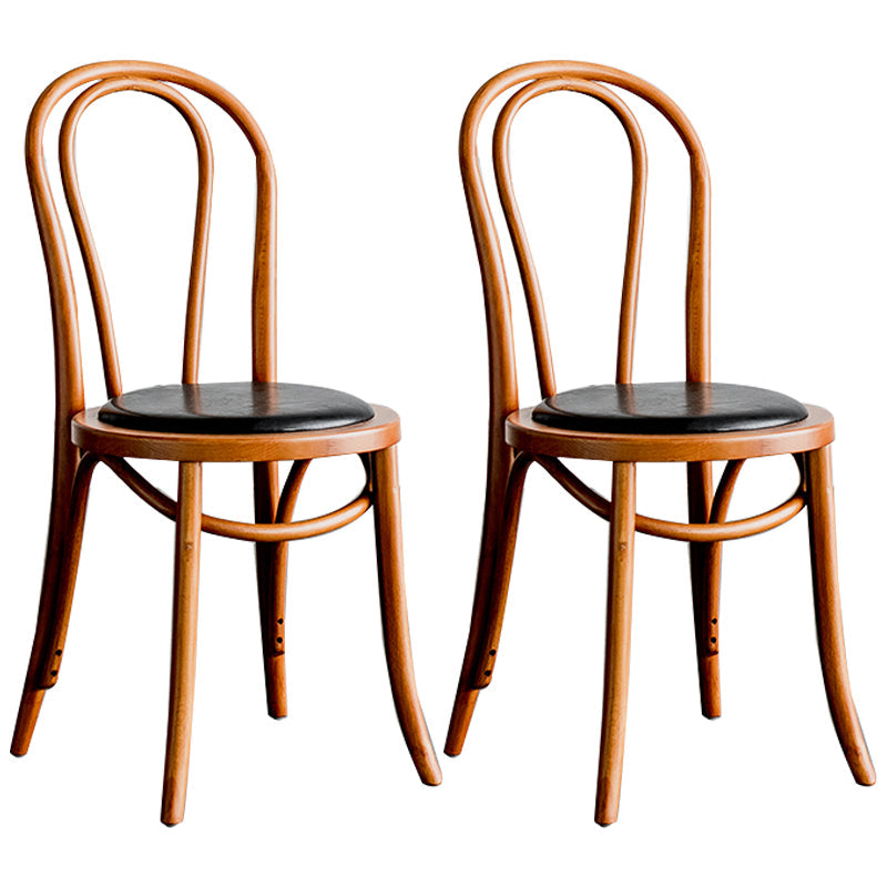 Contemporary Kitchen Chairs Dining Wood Windsor Back Armless Side Chairs Orange Black 2 Piece Set Clearhalo ' kitchen&dining_furn' 'Dining Chairs' 'Dining Tables & Seating' 'dining_chair' 'furn' 'furn_dining_chair' 'Furniture' 'furniture_dining_chair' 'Kitchen & Dining Furniture' 'kitchen' 4577651