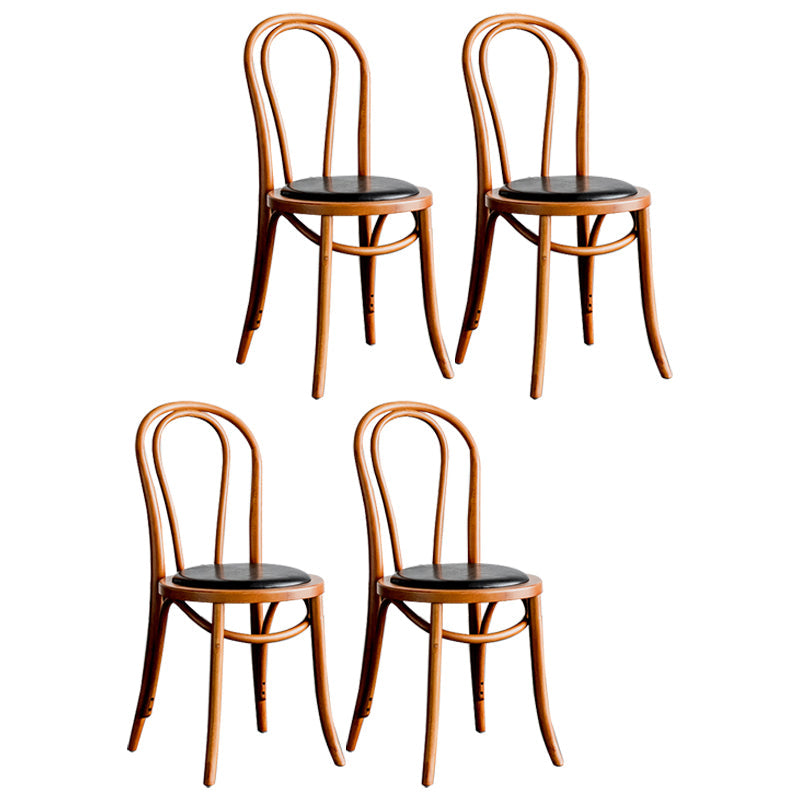 Contemporary Kitchen Chairs Dining Wood Windsor Back Armless Side Chairs Orange Black 4 Piece Set Clearhalo ' kitchen&dining_furn' 'Dining Chairs' 'Dining Tables & Seating' 'dining_chair' 'furn' 'furn_dining_chair' 'Furniture' 'furniture_dining_chair' 'Kitchen & Dining Furniture' 'kitchen' 4577652