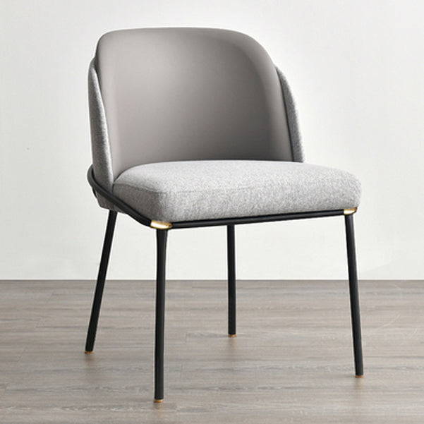 Contemporary Kitchen Chair Armless Side Chair with Metal Legs Grey 1 Piece Clearhalo ' kitchen&dining_furn' 'Dining Chairs' 'Dining Tables & Seating' 'dining_chair' 'furn' 'furn_dining_chair' 'Furniture' 'furniture_dining_chair' 'Kitchen & Dining Furniture' 'kitchen' 4577655