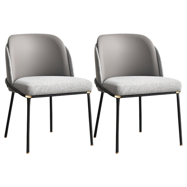 Contemporary Kitchen Chair Armless Side Chair with Metal Legs Grey 2 Piece Set Clearhalo ' kitchen&dining_furn' 'Dining Chairs' 'Dining Tables & Seating' 'dining_chair' 'furn' 'furn_dining_chair' 'Furniture' 'furniture_dining_chair' 'Kitchen & Dining Furniture' 'kitchen' 4577656
