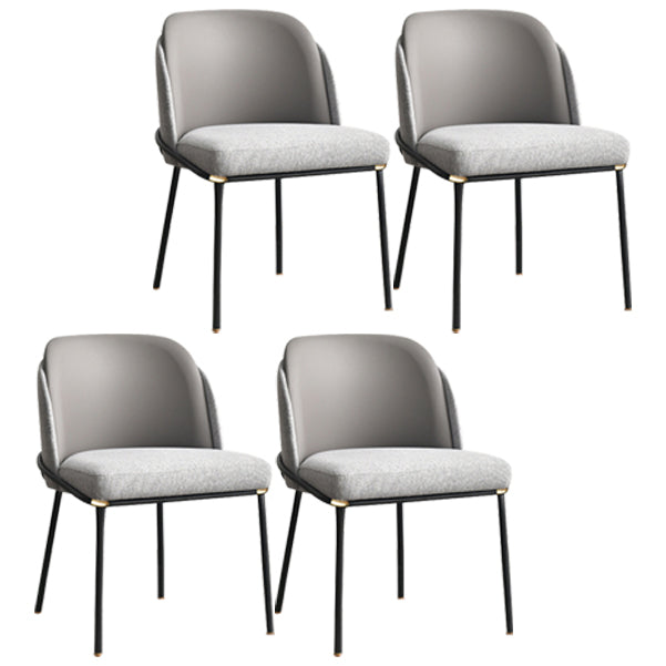 Contemporary Kitchen Chair Armless Side Chair with Metal Legs Grey 4 Piece Set Clearhalo ' kitchen&dining_furn' 'Dining Chairs' 'Dining Tables & Seating' 'dining_chair' 'furn' 'furn_dining_chair' 'Furniture' 'furniture_dining_chair' 'Kitchen & Dining Furniture' 'kitchen' 4577659