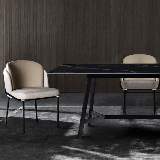 Contemporary Kitchen Chair Armless Side Chair with Metal Legs Clearhalo ' kitchen&dining_furn' 'Dining Chairs' 'Dining Tables & Seating' 'dining_chair' 'furn' 'furn_dining_chair' 'Furniture' 'furniture_dining_chair' 'Kitchen & Dining Furniture' 'kitchen' 4577661