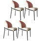 Contemporary Kitchen Chair Armless Side Chair with Metal Legs Pink 4 Piece Set Clearhalo ' kitchen&dining_furn' 'Dining Chairs' 'Dining Tables & Seating' 'dining_chair' 'furn' 'furn_dining_chair' 'Furniture' 'furniture_dining_chair' 'Kitchen & Dining Furniture' 'kitchen' 4577663